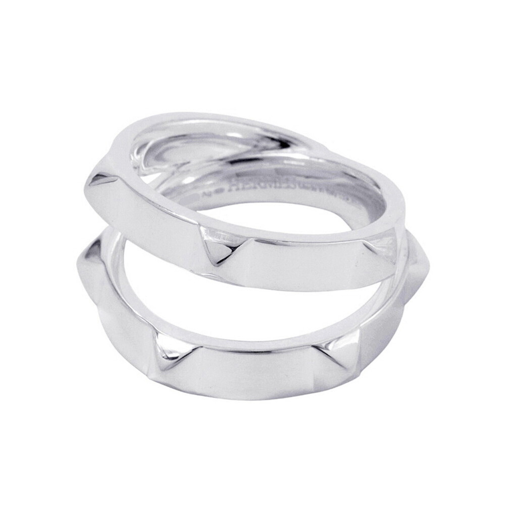 Hermes ring, Clou de H double round SV925 silver, size 53. HERMES ring.